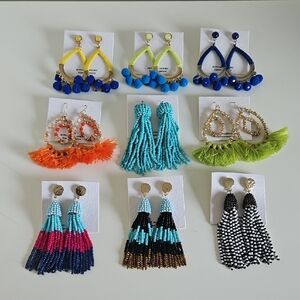 NWT - 9 Pairs - Summer Fashion Colorful Beaded Earring Sets